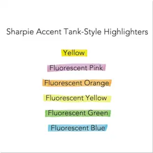 Sharpie Accent Tank Style Highlighter Chisel Tip Assorted Colors 12/Pk 25053
