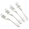 Knork 4 Piece 18/0 Stainless Steel Dining Silverware Flatware Original Salad Fork Set, Brushed Silver
