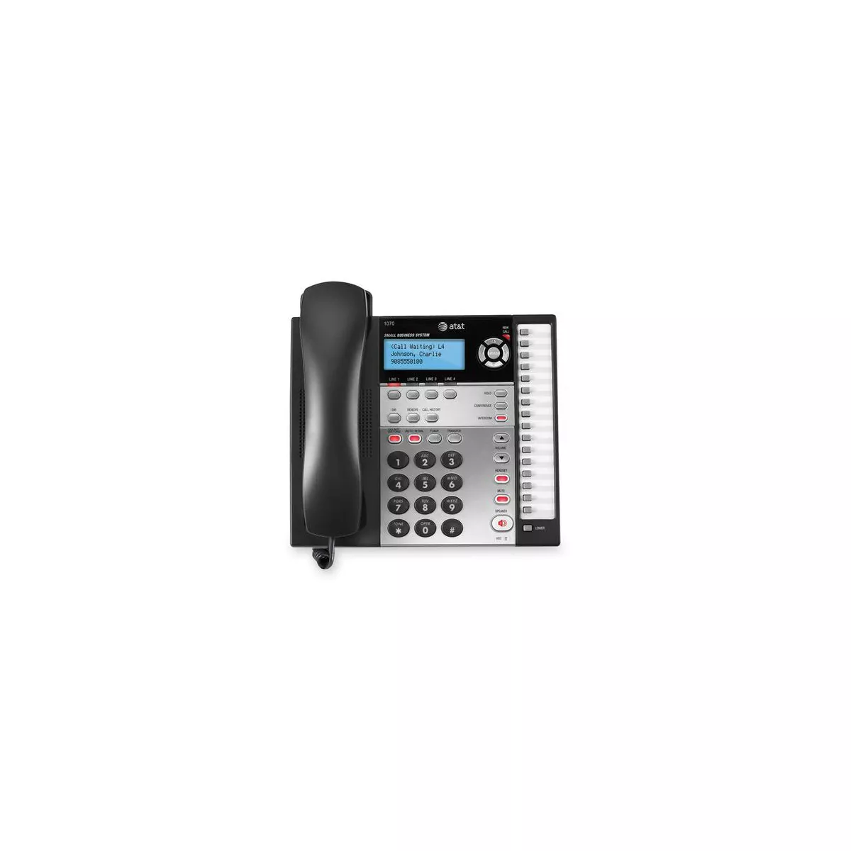 AT&T 1070 4-Line Expandable Corded Small Business Telephone with Caller ID - 4 x Phone Line