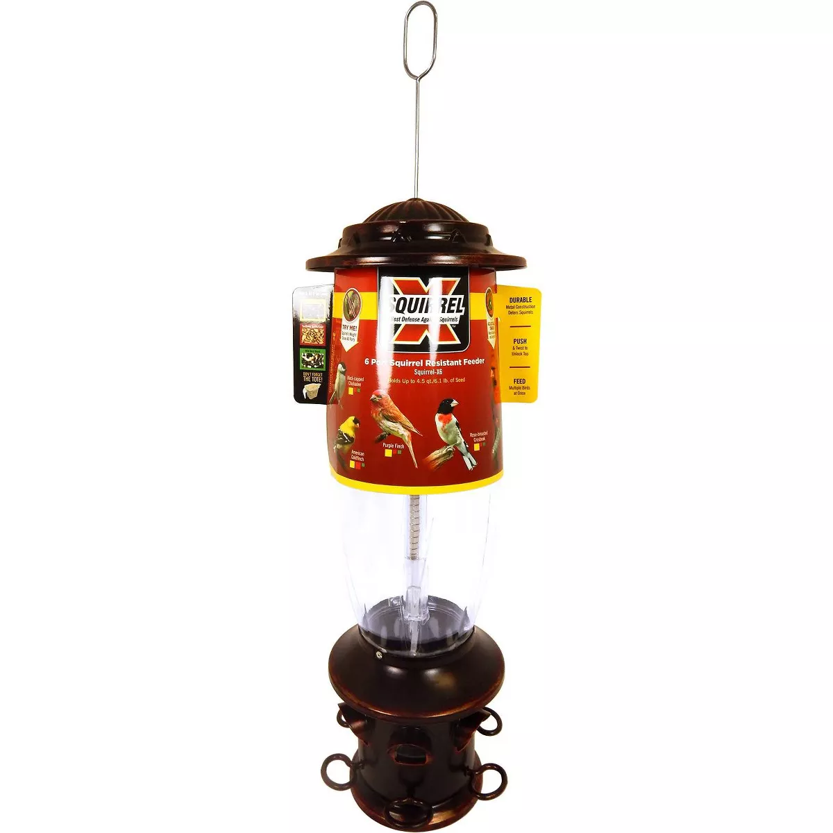 Droll Yankees Oil Rubbed Squirrel X6 Proof Bird Feeder - Bronze
