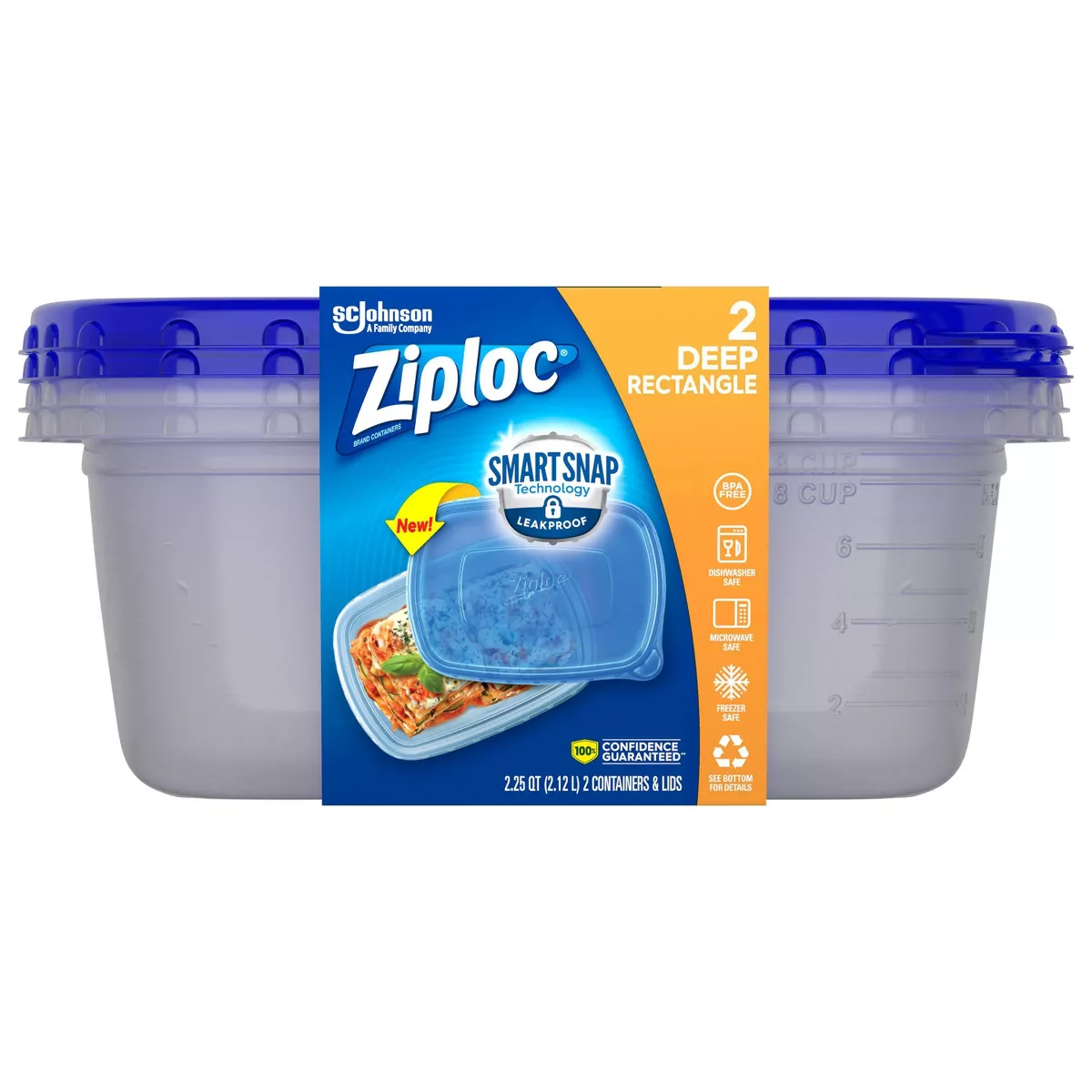 Ziploc Large Rectangle - 2ct Containers