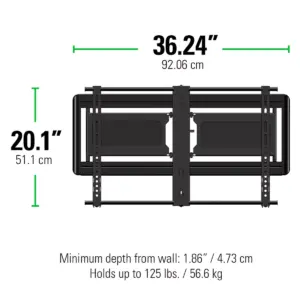 Sanus VLF613-B1 Super Slim Full Motion TV Mount for 40