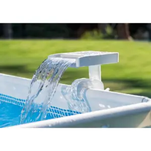 Intex 28090E Innovative Hydroelectric 3 Multi Colored LED Relaxing Waterfall Cascade Above Ground Swimming Pool Attachment, White