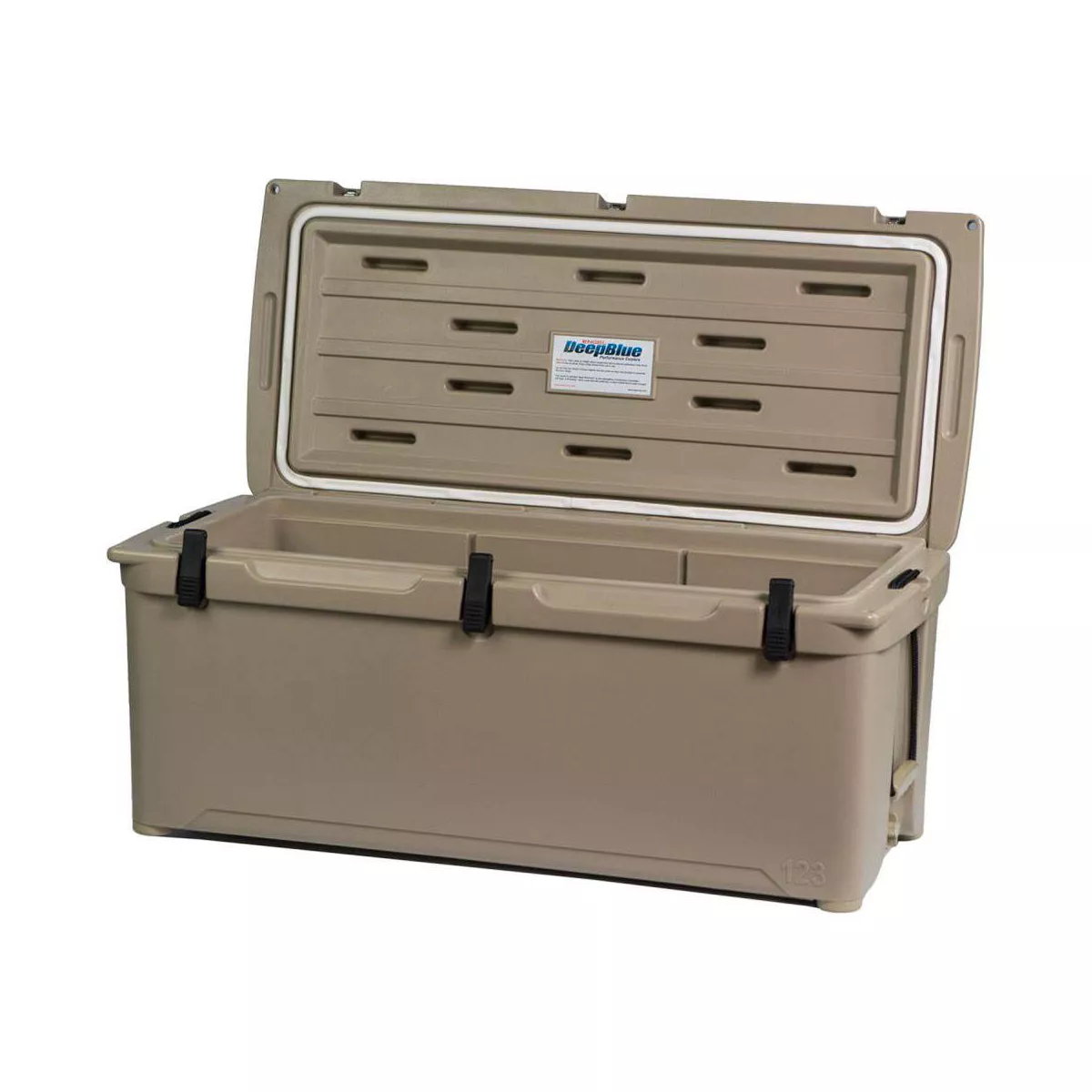 Engel 123 High Performance 108-Quart Portable Durable Rotomolded Airtight 130 Can Hard Cooler and Ice Box for Camping, Sports Events, & Fishing, Tan
