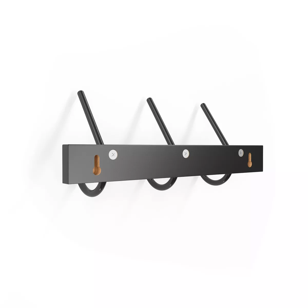Union & Scale Essentials Wall Racks, Black, Zinc/Wood (UN58025)