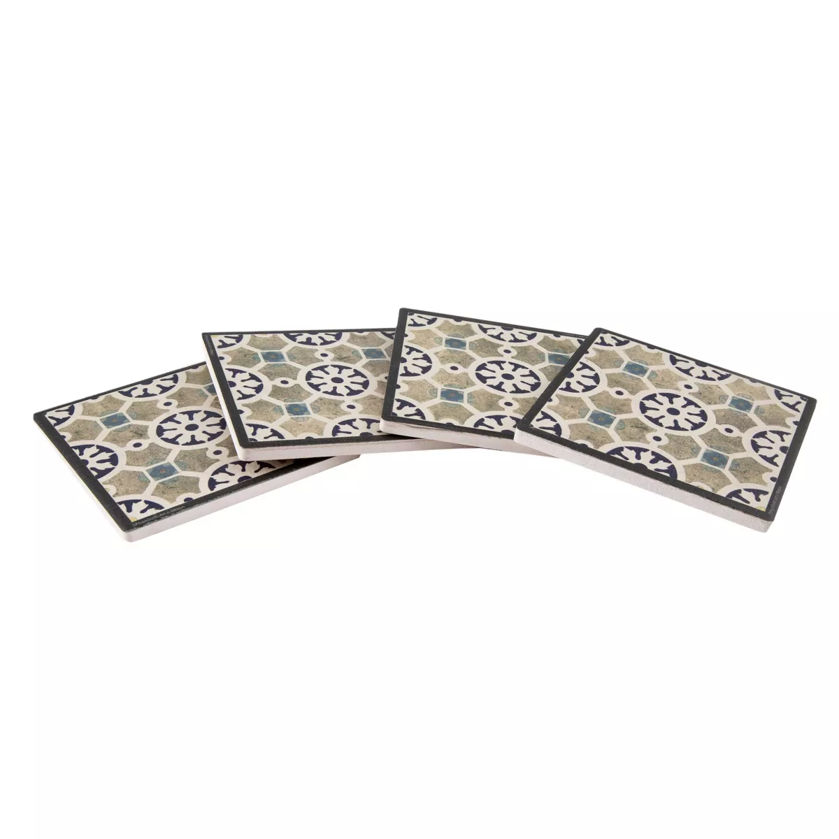 4pk Cork World Indigo Tile Coaster Set - Thirstystone