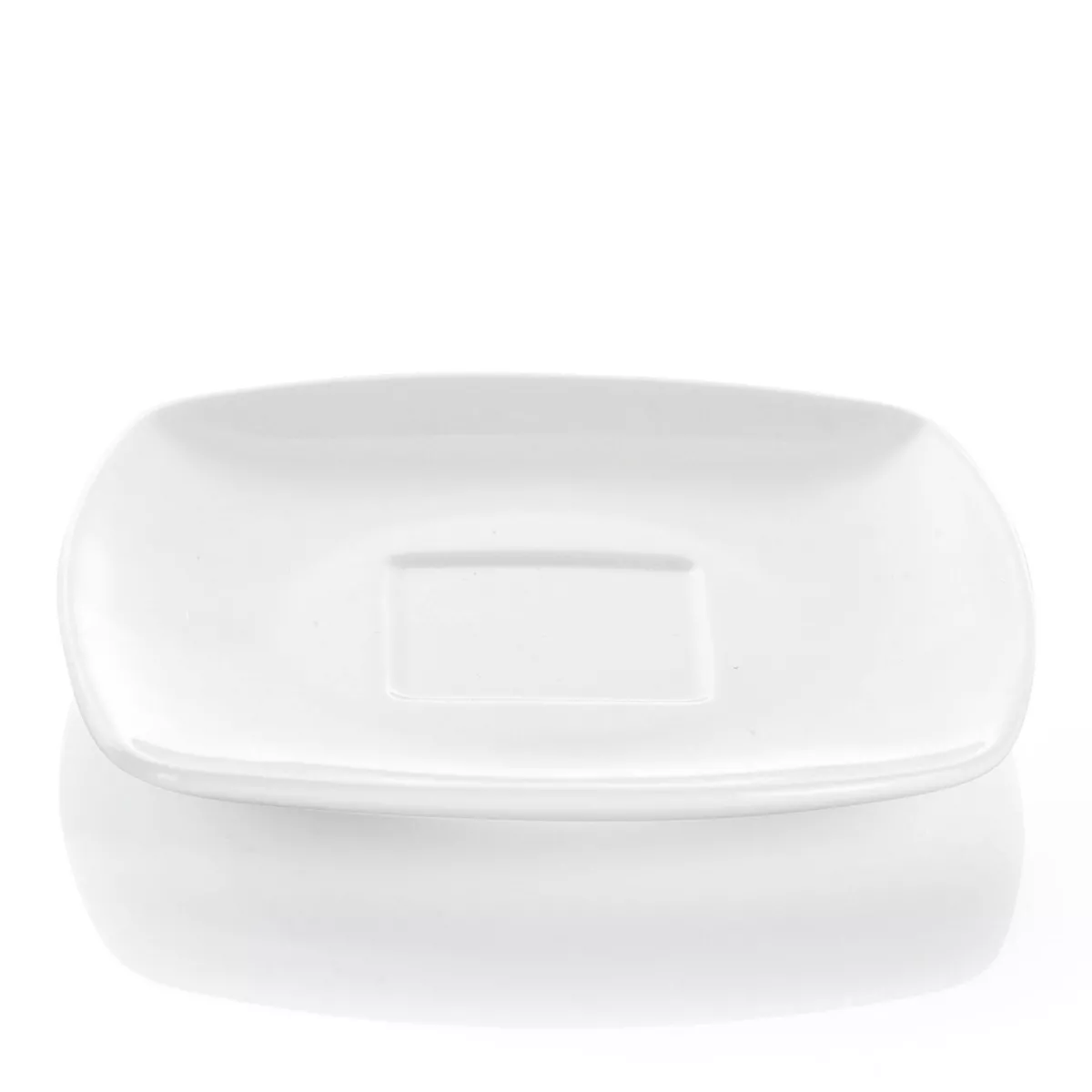 10oz 12pc Porcelain Market Square Cup and Saucer Set White - Elama