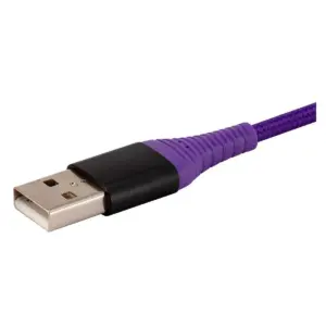 Monoprice USB 2.0 Micro B to Type A Charge and Sync Cable - 3 Feet - Purple, Durable, Kevlar-Reinforced Nylon-Braid - AtlasFlex Series
