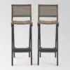 Polaris 2pk Acacia Wood Folding Barstools Dark Gray - Christopher Knight Home