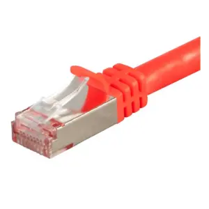 Monoprice Cat7 Ethernet Network Patch Cable - 10 feet - Red | 26AWG, Shielded, (S/FTP) - Entegrade Series