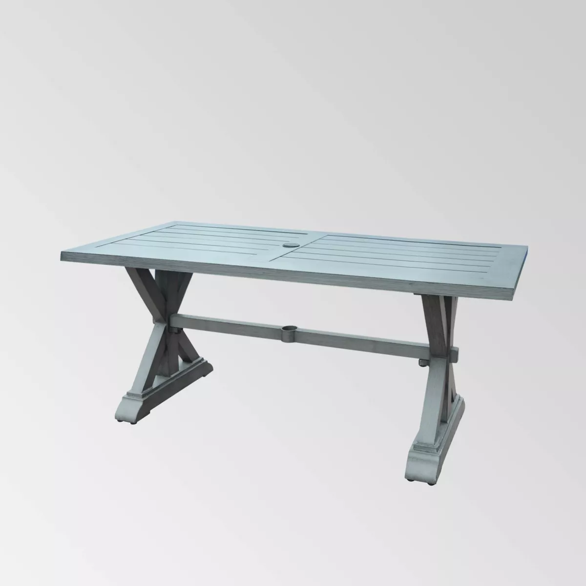 Lamphere Rectangle Aluminum Modern Dining Table Dark Gray - Christopher Knight Home
