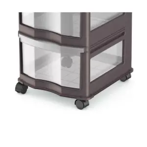 Life Story Classic 3 Shelf Storage Organizer Plastic Drawers, Gray (2 Pack)