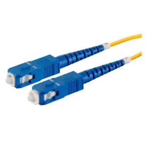 Monoprice Fiber Optic Cable - 3 Meter - Yellow | LC/UPC-SC/UPC, G657A1, Single Mode, Duplex, 2mm, PVC