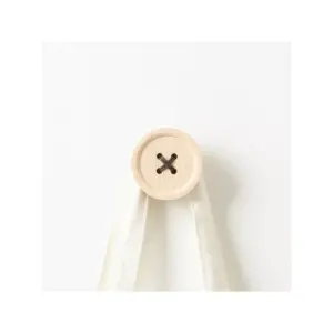 Design Ideas Button Wall Hook – Wall Mounted Organization – Maple Wood, 2.8