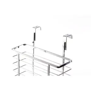 Basicwise Over Cabinet Metal Plastic Bag and Grocery Bag Storage Holder, Chrome