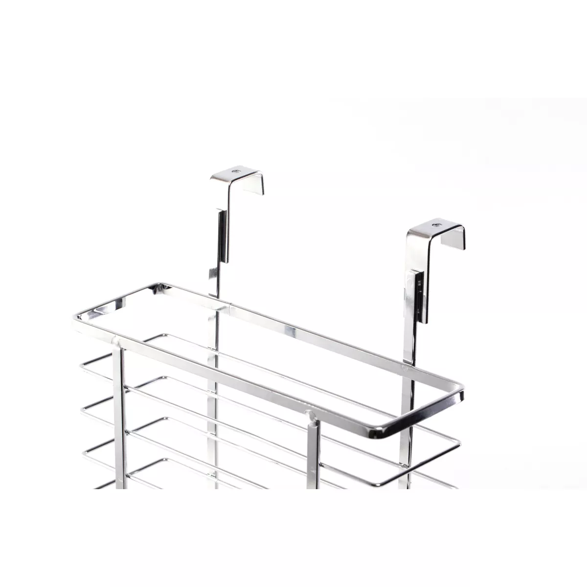 Basicwise Over Cabinet Metal Plastic Bag and Grocery Bag Storage Holder, Chrome