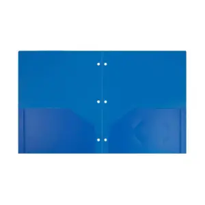 JAM 6pk 2 Pocket Heavy Duty Plastic Folders - Blue
