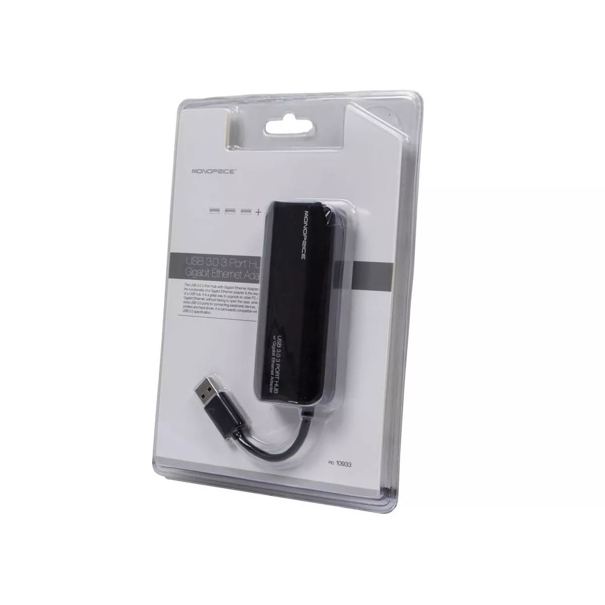 Monoprice USB 3.0 3 Port Hub with Gigabit Ethernet Adapter