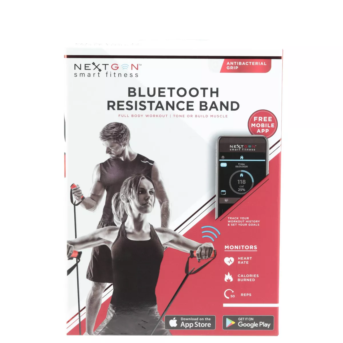 NextGen Smart Fitness Resistance Band - Black/Red