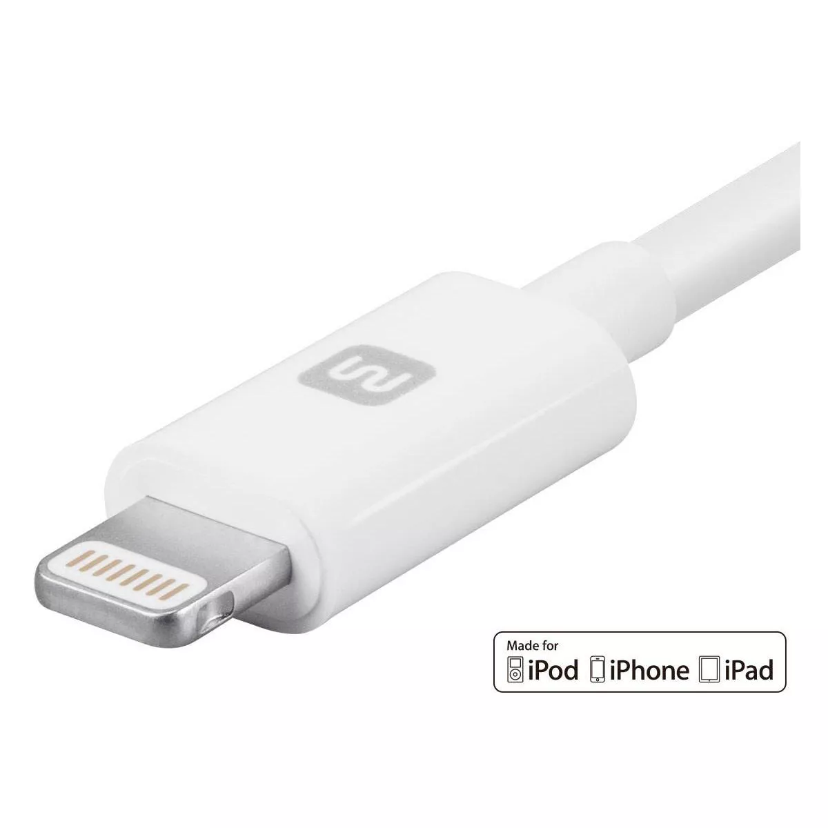 Monoprice Apple MFi Certified Lightning to USB Charge & Sync Cable - 10 Feet - White | iPhone X, 8, 8 Plus, 7, 7 Plus, 6, 6 Plus, 5S - Select Series
