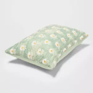 Oblong Block Print Kantha Floral Stitch Decorative Throw Pillow - Threshold™