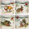 Tabletop 8.5" Winter Forest Dessert Plates Christmas Set/4 Certified International - Serving Platters