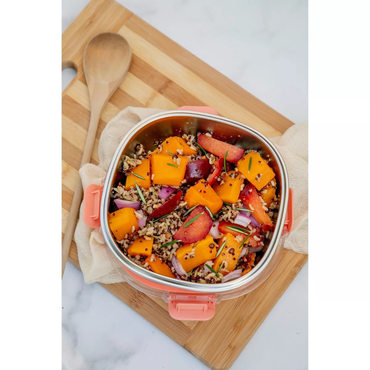 Ello 5 Cup Stainless Steel Lunch Bowl - Peach