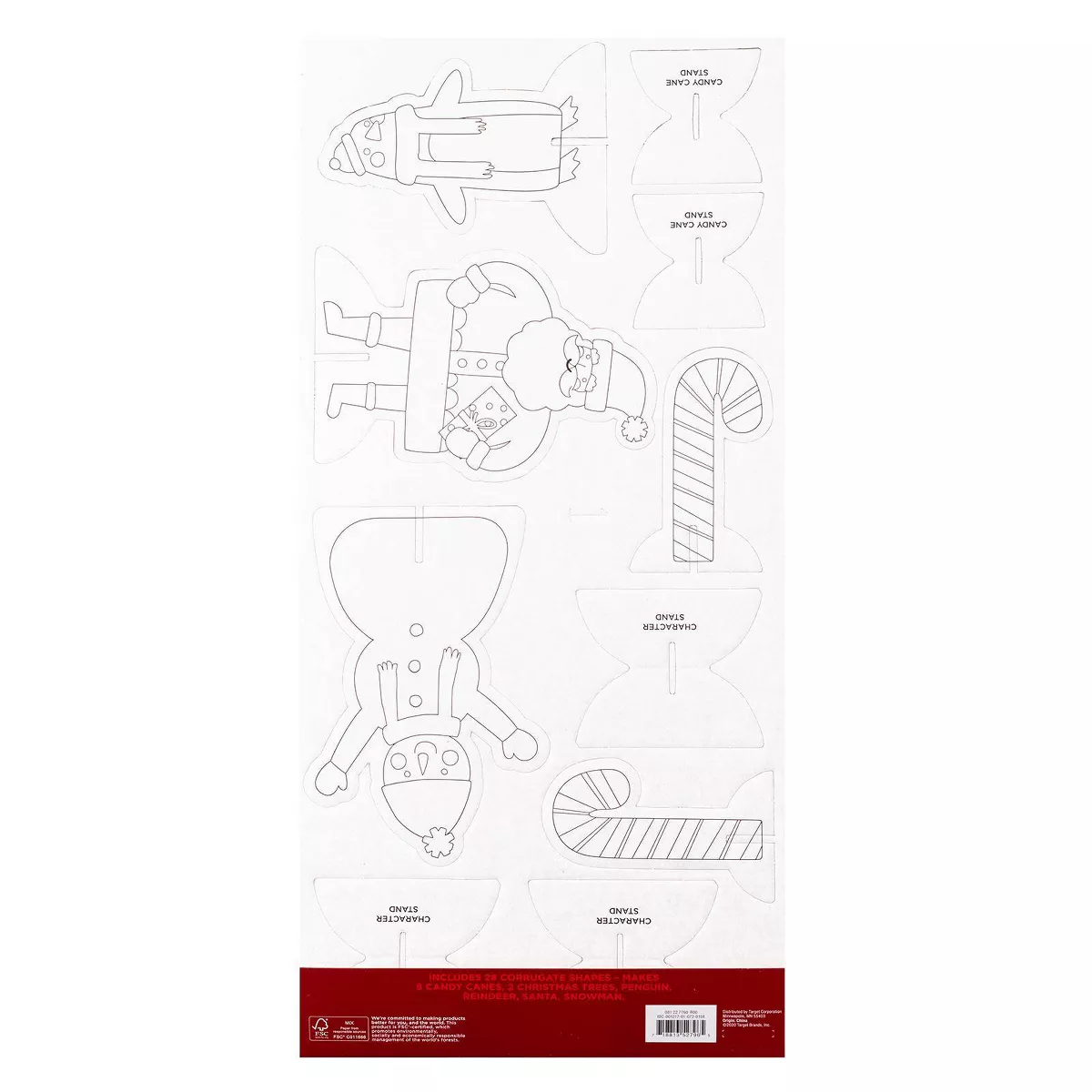 Color-Your-Own Corrugate Holiday Characters Kit - Wondershop™