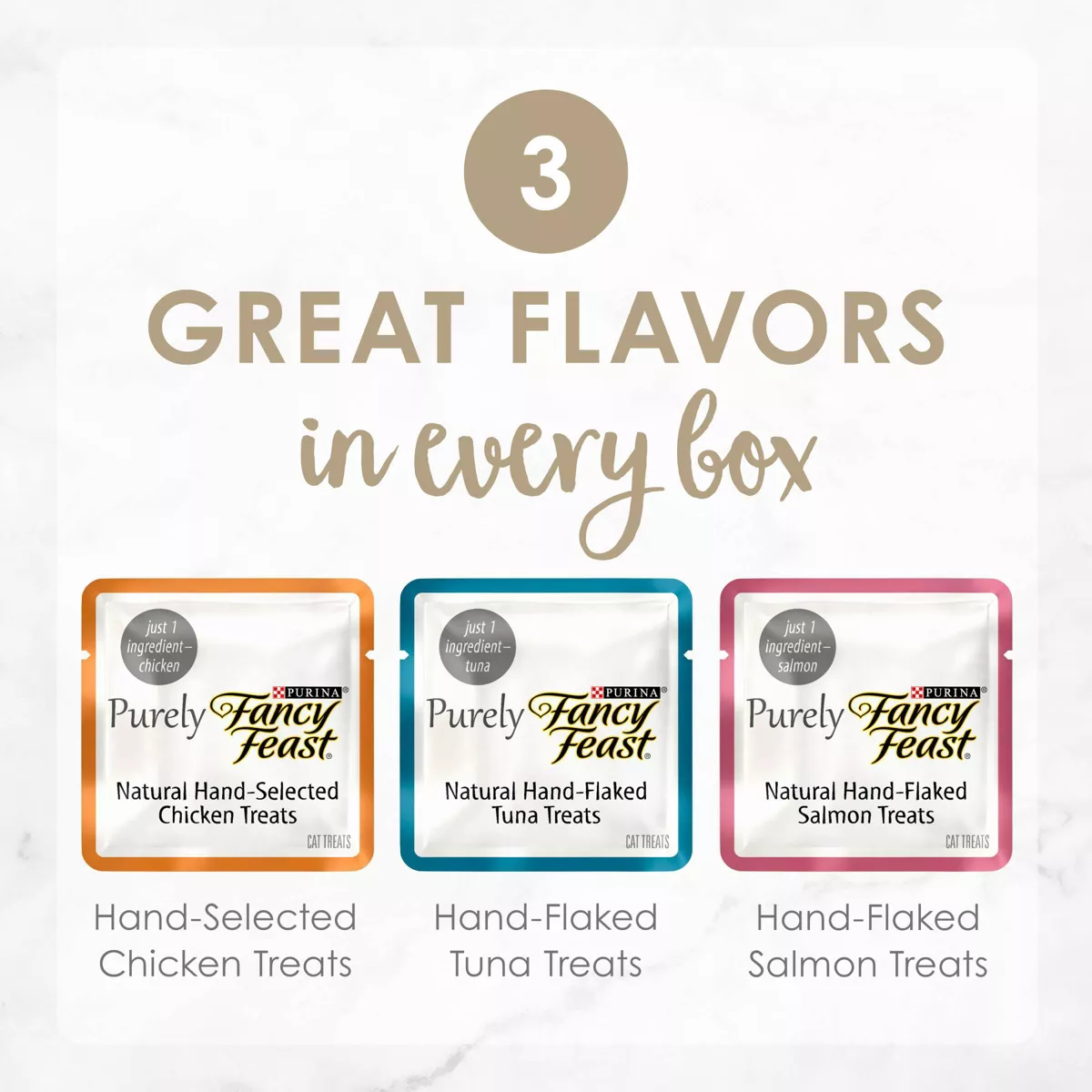 Purina Fancy Feast Purely Chicken, Tuna & Salmon Meaty Cat Treats - 1.06oz/10ct Variety Pack