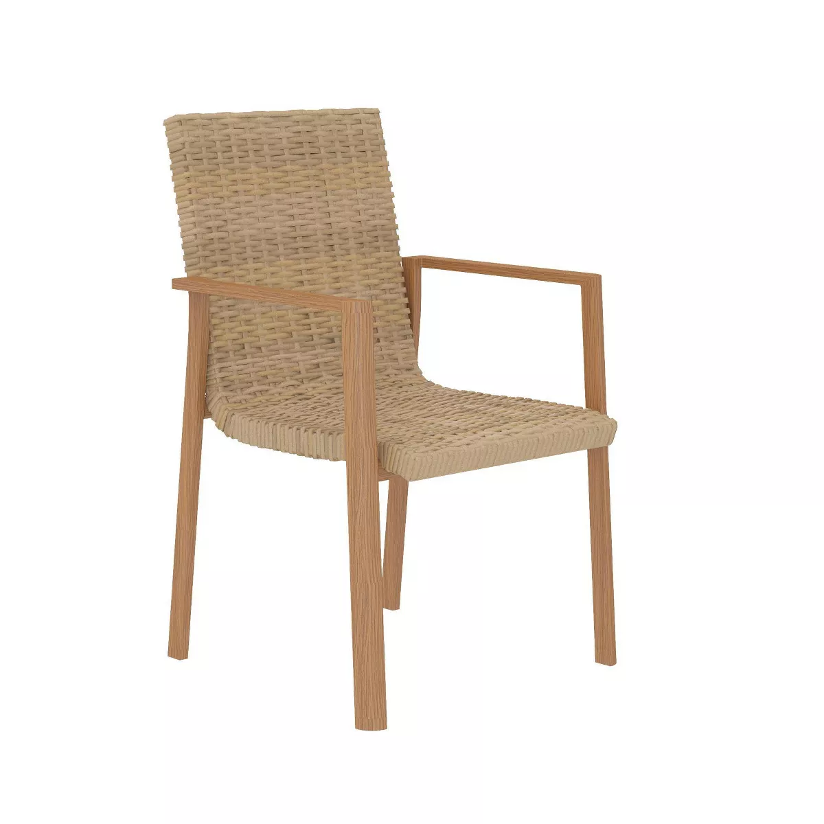 4pk Aluminum Stacking Dining Patio Chairs Tan - Room & Joy