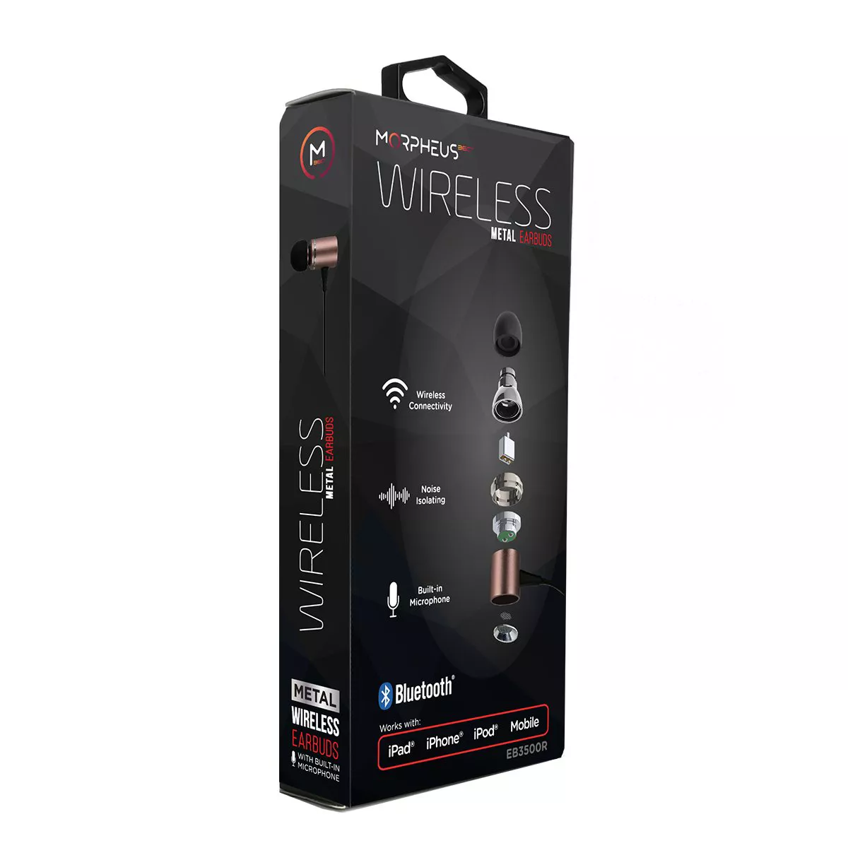 Morpheus 360 EB3500R Wireless Sport Bluetooth Earbuds, Sweatproof Stereo Earphones for Gym, Running, Workout, Mic, Noise Isolating, Rose Gold