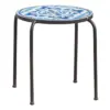 Skye Ceramic Tile Side Table - Blue/White - Christopher Knight Home