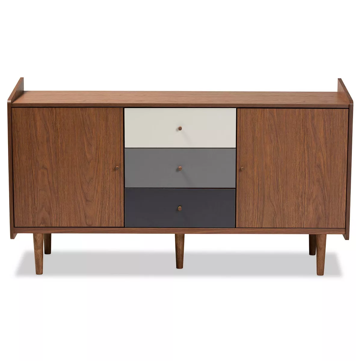 Halden Wood 2 Door Dining Room Buffet Brown/Gray - Baxton Studio