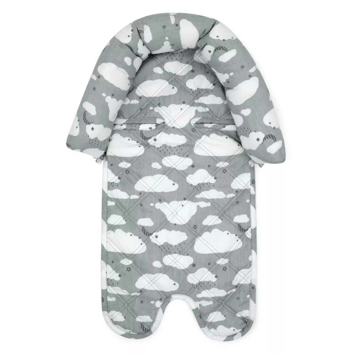 GO By Goldbug Clouds Duo Head Support And Strap Cover Set For Car Seat, Stroller, Bouncer