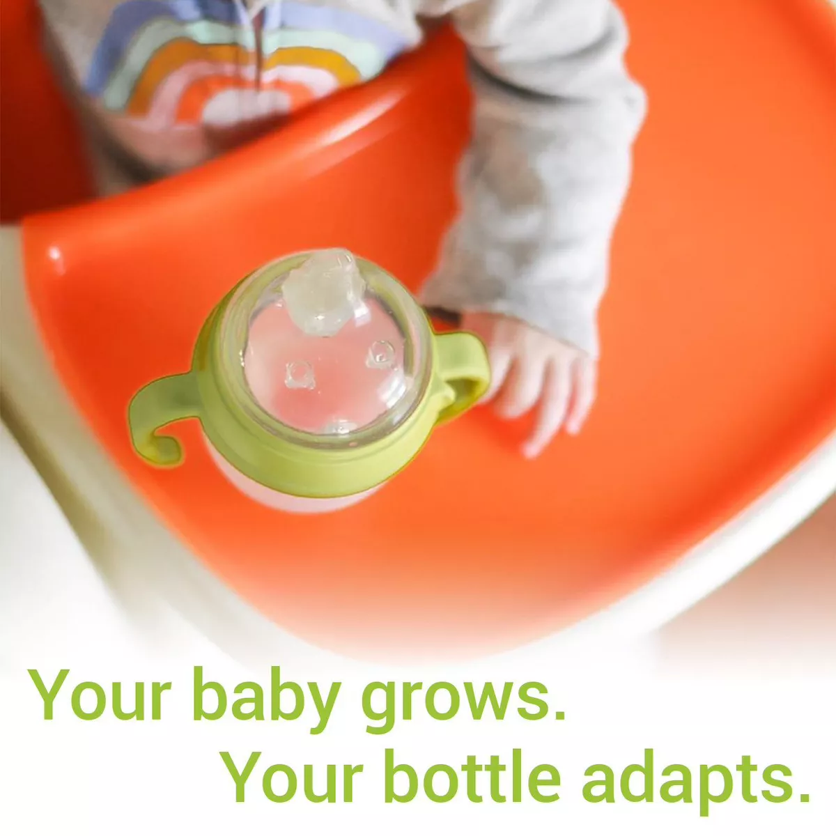 ANPEI Transitional Nipple Kit for Comotomo Bottles, Soft Sippy 6m+, Green