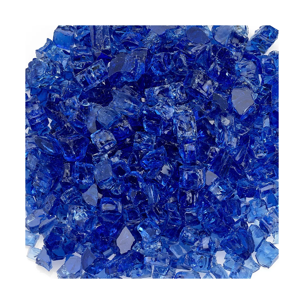 American Fireglass 10 LB Bag 1/2 Inch Reflective Fireplace & Firepit Fire Glass, Cobalt Blue