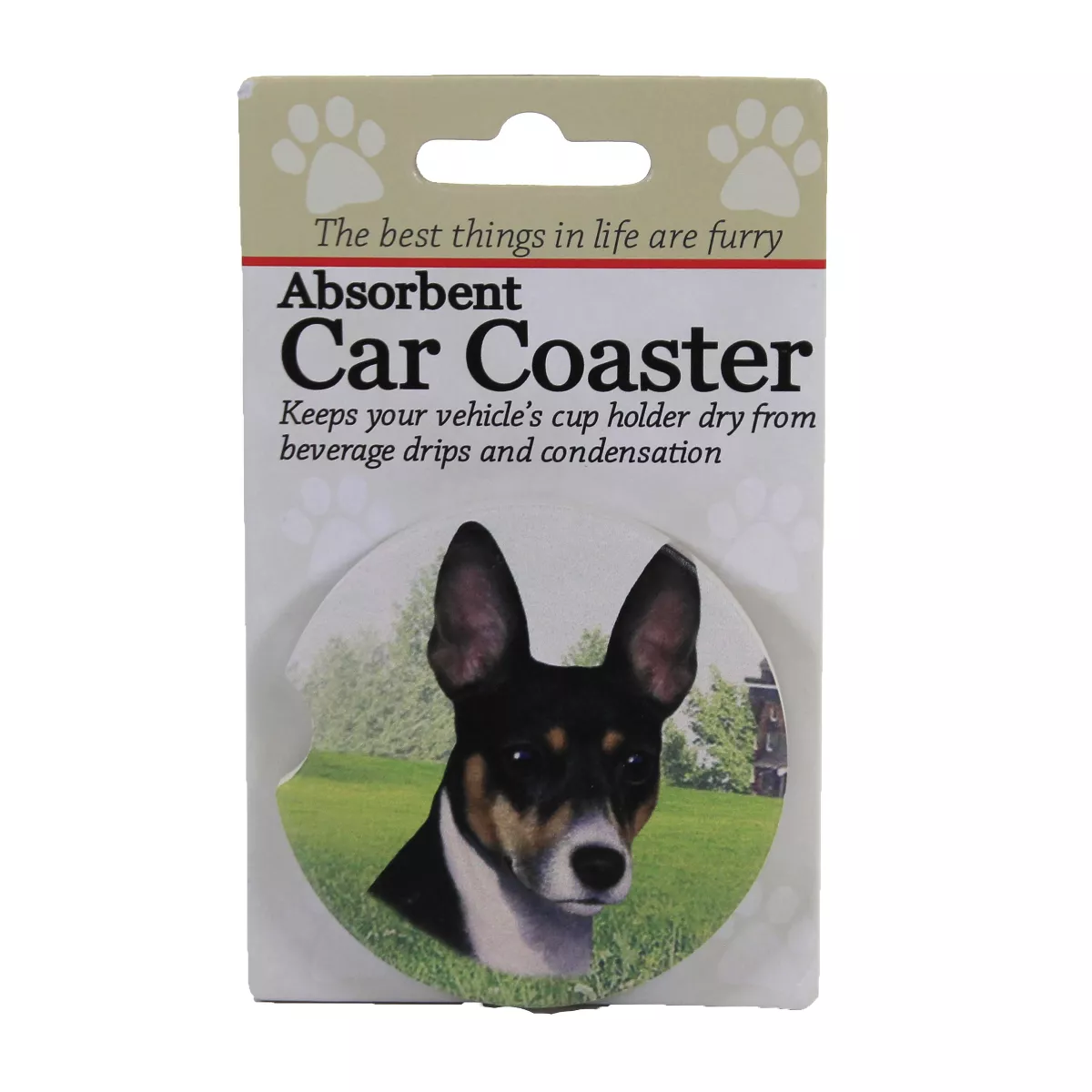 Car Coaster 2.5" Rat Terrier Car Coaster Absorbent E & S Pet - Coasters