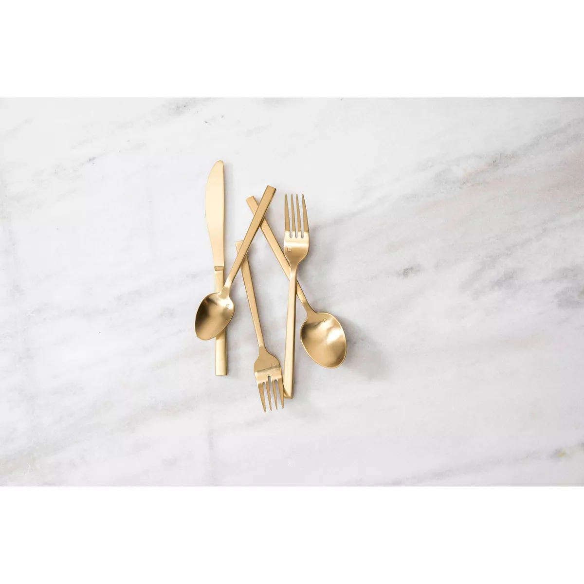5pc Stainless Steel Arezzo Silverware Set Gold - Fortessa Tableware Solutions