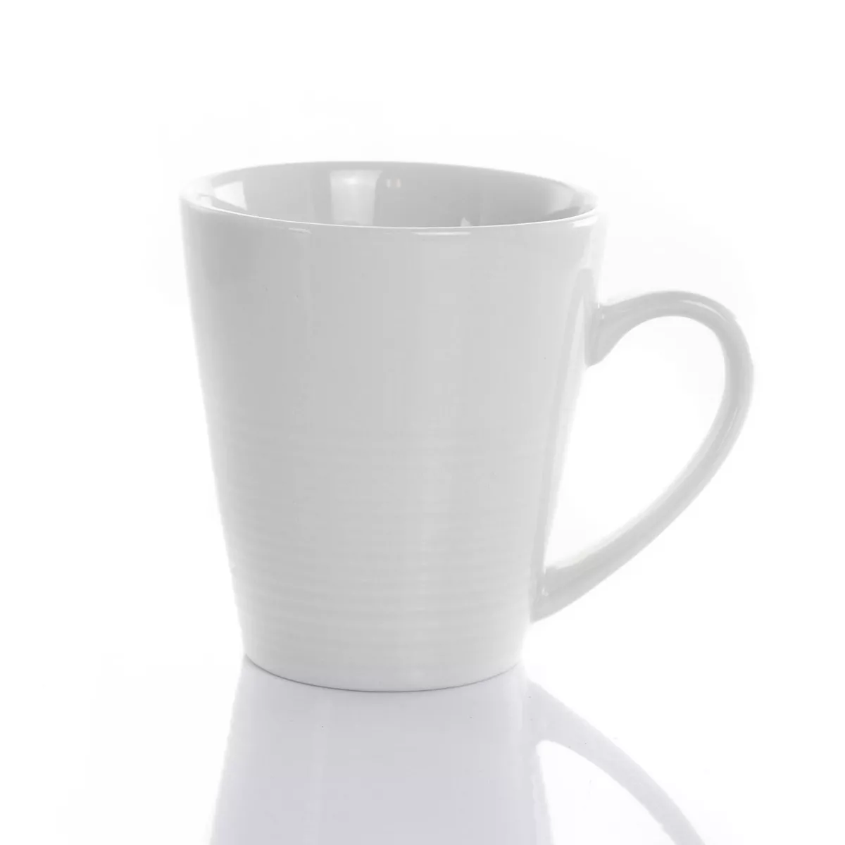 12oz 8pc Porcelain Amie Mug Set White - Elama