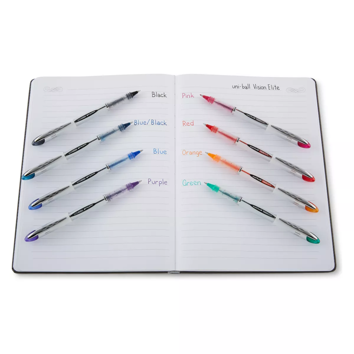 3ct Rollerball Capped Pens Black - Uni-ball Vision Elite