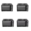 NutriChef Kitchen Countertop Multi-function Convection Rotisserie Toaster Oven Cooker w/ 2 Food Warming Hot Plates, Grill Rack, & Baking Tray (4 Pack)