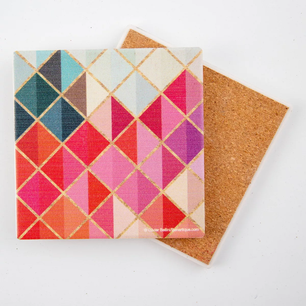4pk Ceramic Rainbow Diamond Print Coasters - Thirstystone
