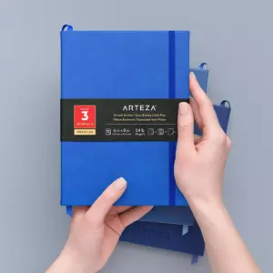 Arteza Premium Paper Note Journal Variety Pack, Blue, 96 Sheets Each - 3 Pack (ARTZ-4273)
