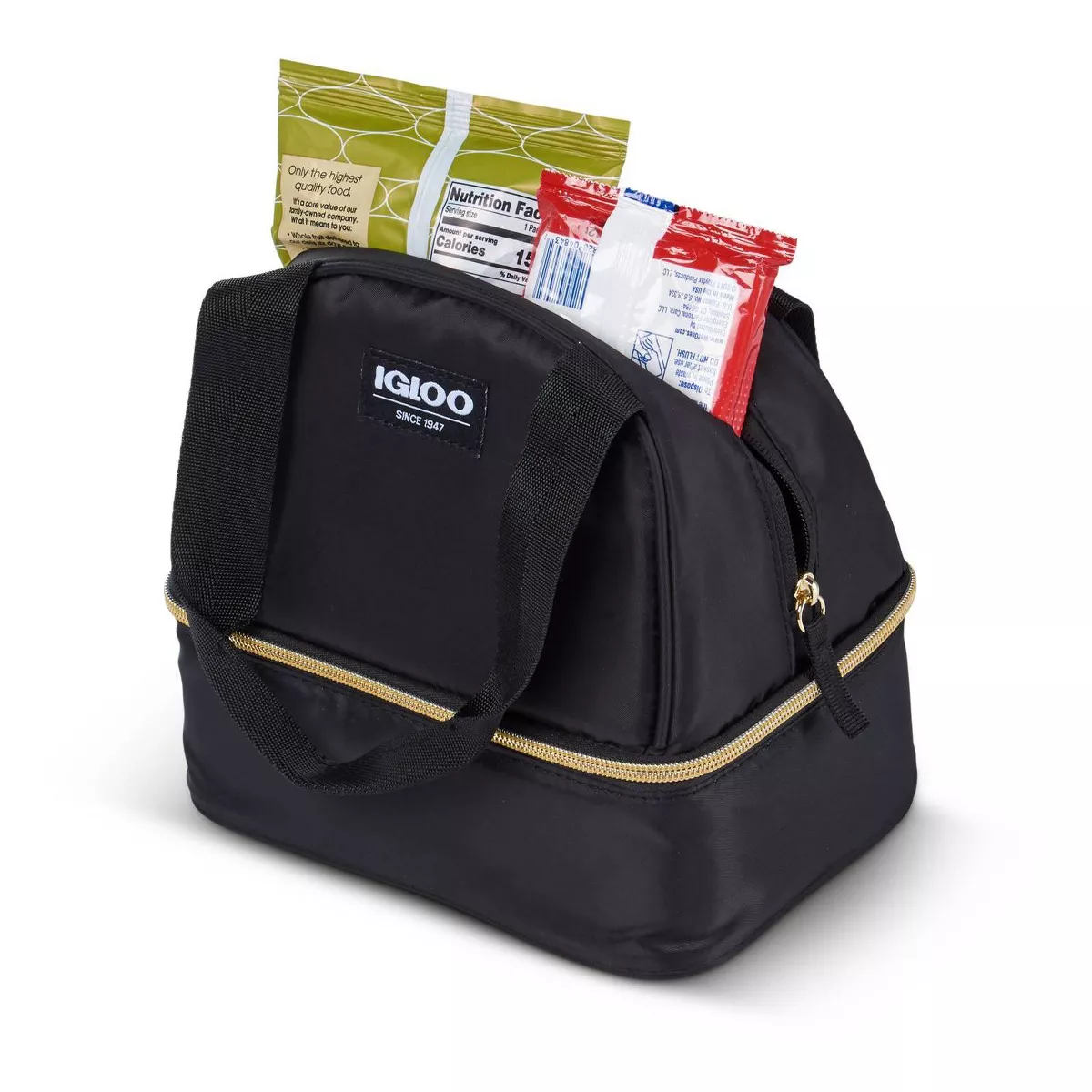Igloo Sport Luxe Mini Dual Compartment Lunch Bag - Black/Gold