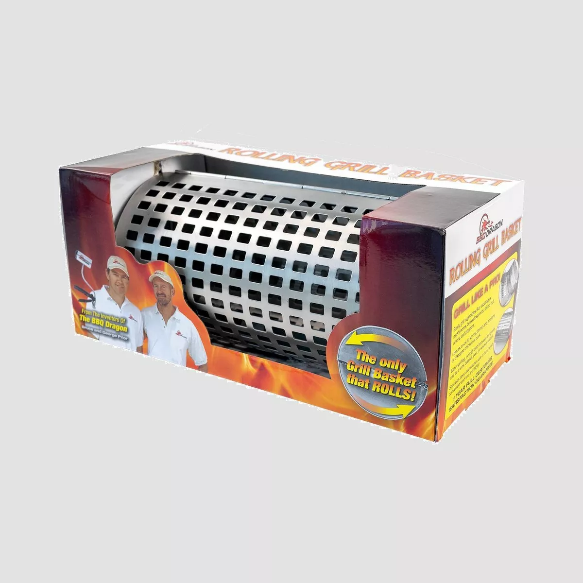 Rolling Grill Basket Silver - BBQ Dragon