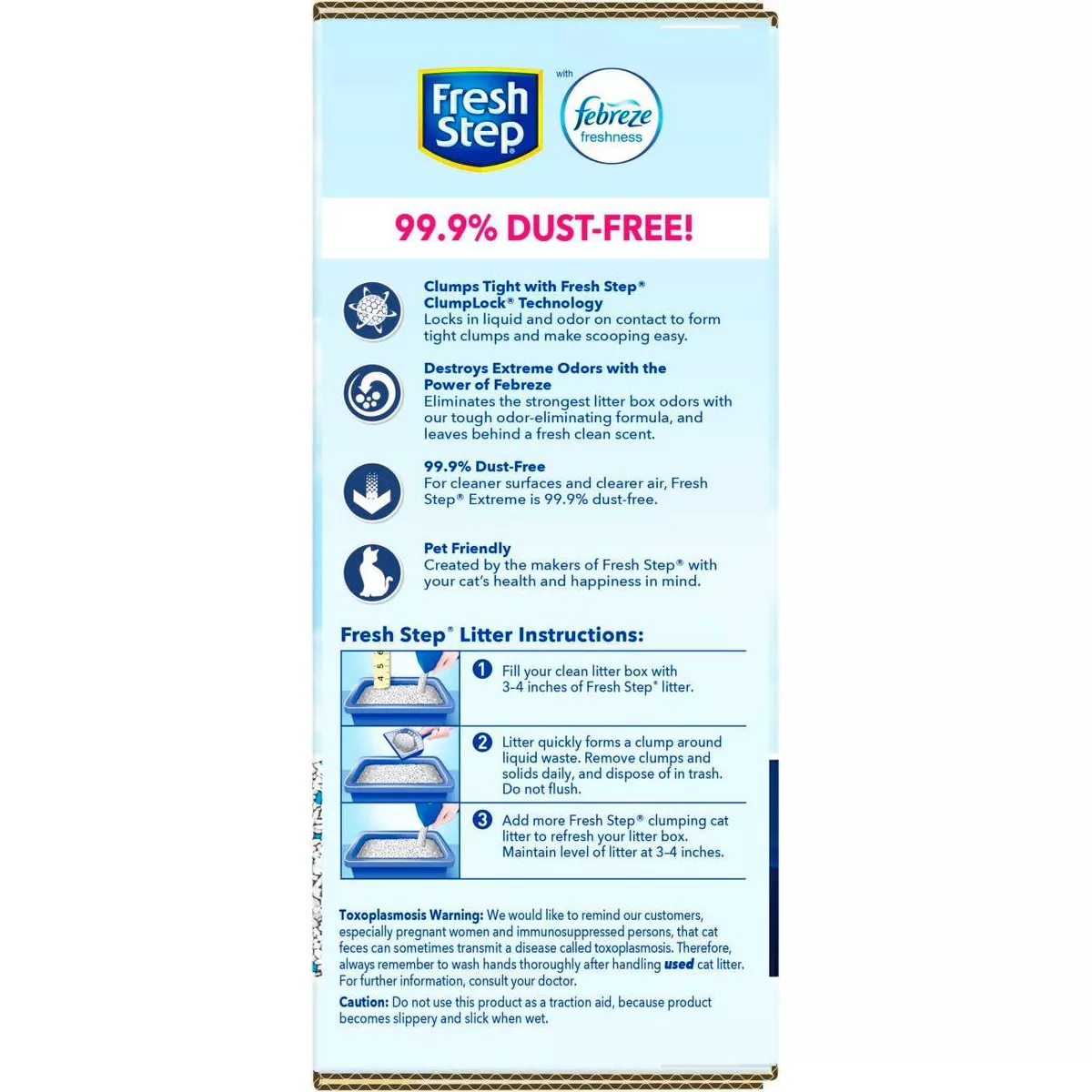 Fresh Step Lightweight Extreme Scented Litter with the Power of Febreze Clumping Cat Litter- 15.4lb