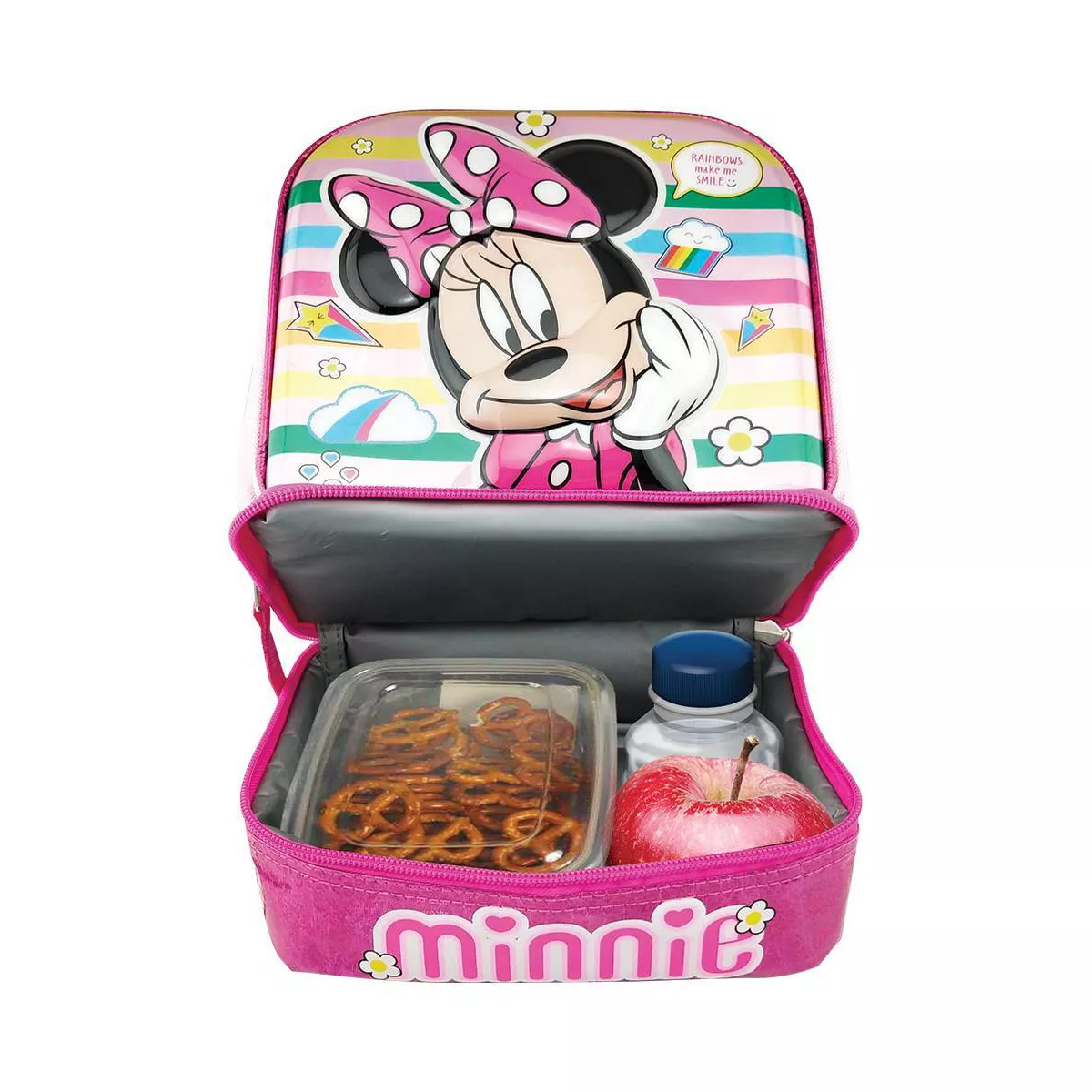 Minnie Mouse 6D Laser Molded Dual Compartment Lunch Bag - Pink