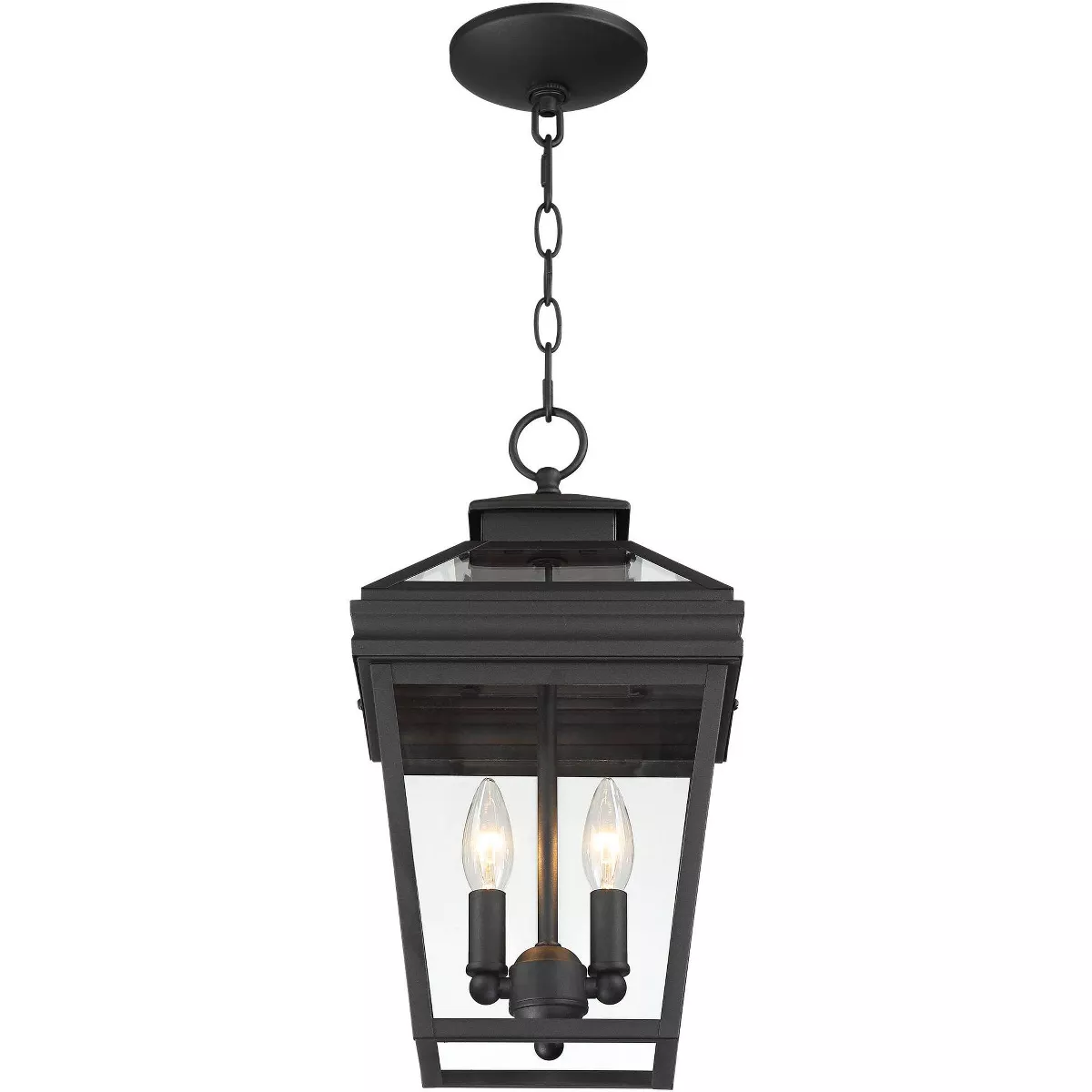 John Timberland Traditional Outdoor Ceiling Light Hanging Black Lantern 16 1/2