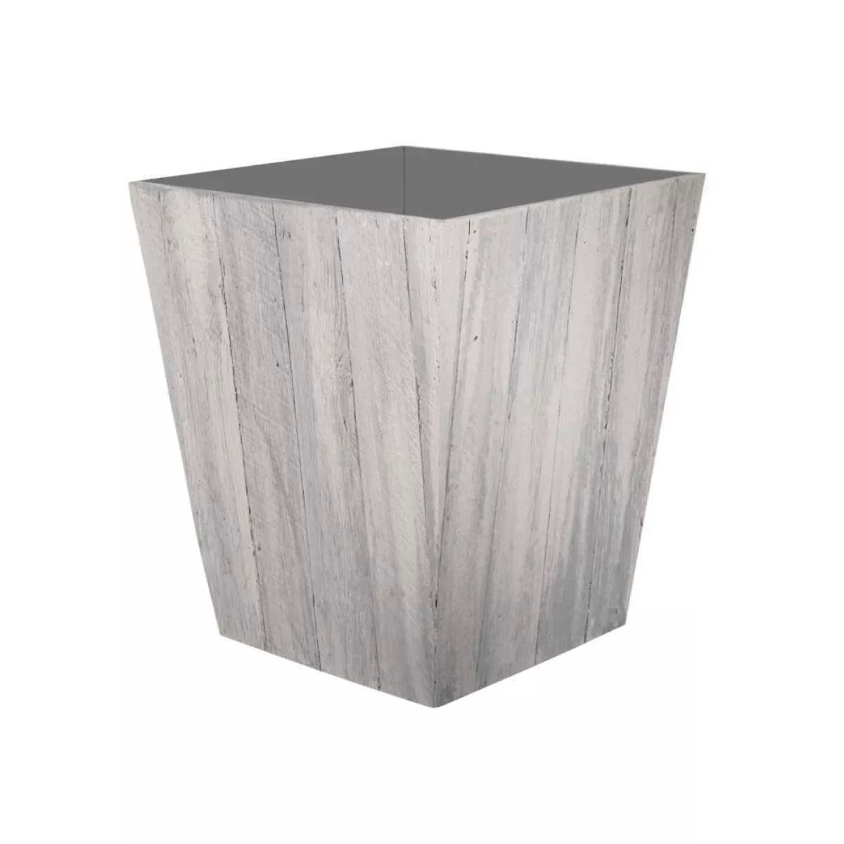 Suncast 16 Inch Farmington Decorative Rustic Wood Finish Garden Planter, White