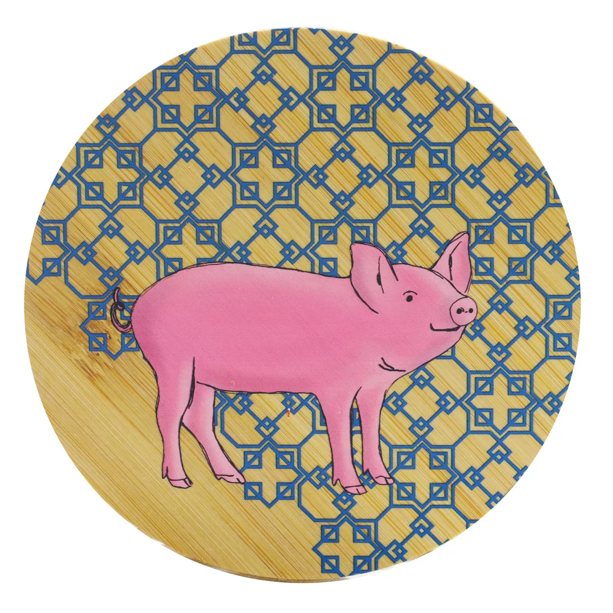 Gibson Urban Market 4 Piece Bamboo Coaster Set with Decorative Farm Animals